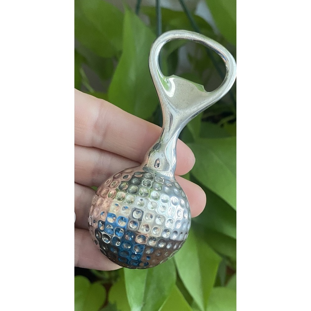 Bottle Opener Mens OS Golf‎ Ball Silver Dimpled Metal USA 2008